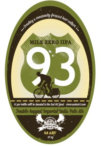Mile Zero Imperial India Pale Ale available only a the Jasper Brewing Company, Jasper Alberta for a very limited time: All proceeds go towards ending MS!